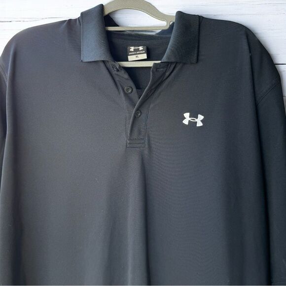 Men’s Under Armour Black Polo Size XL - Picture 2 of 8